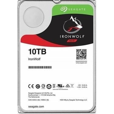 SEAGATE IronWolf NAS 10TB 7200rpm 256MB 180TB/Y Sata3 NAS 3.5'' Harddisk (ST10000VN000)